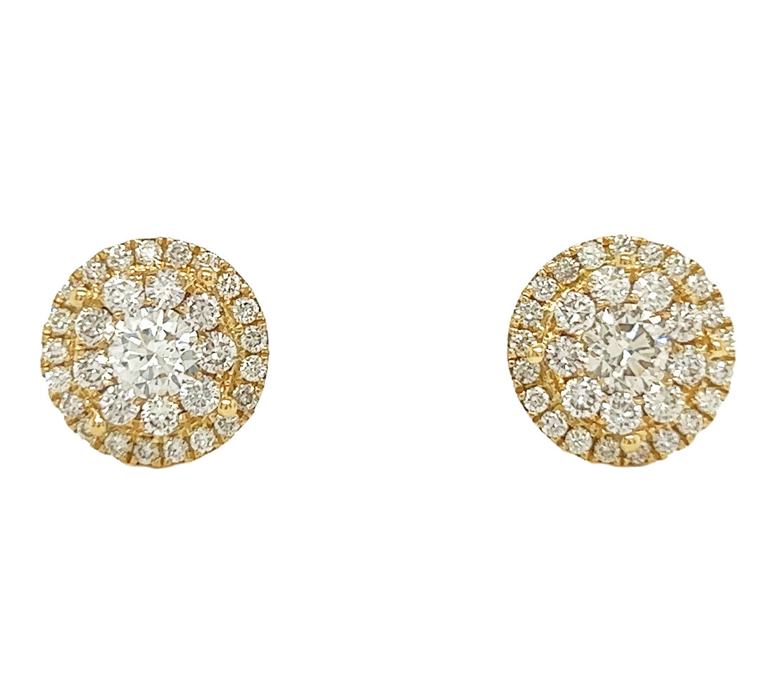 18kt Yellow Gold Diamond Earrings