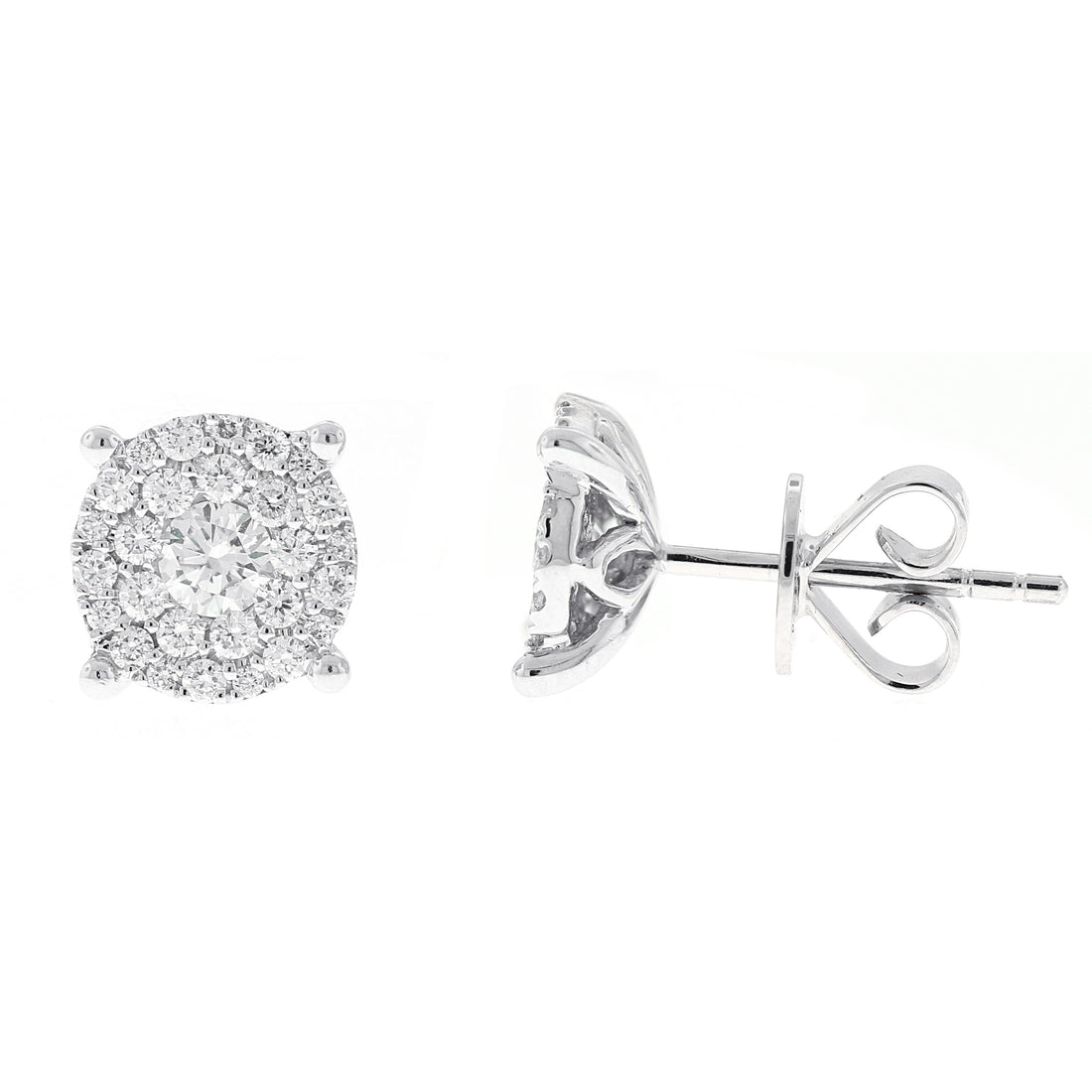18kt White Gold Diamond Stud Earrings