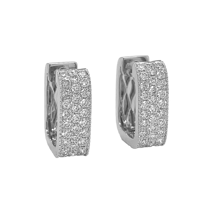 18kt White Gold Diamond Huggie Earrings