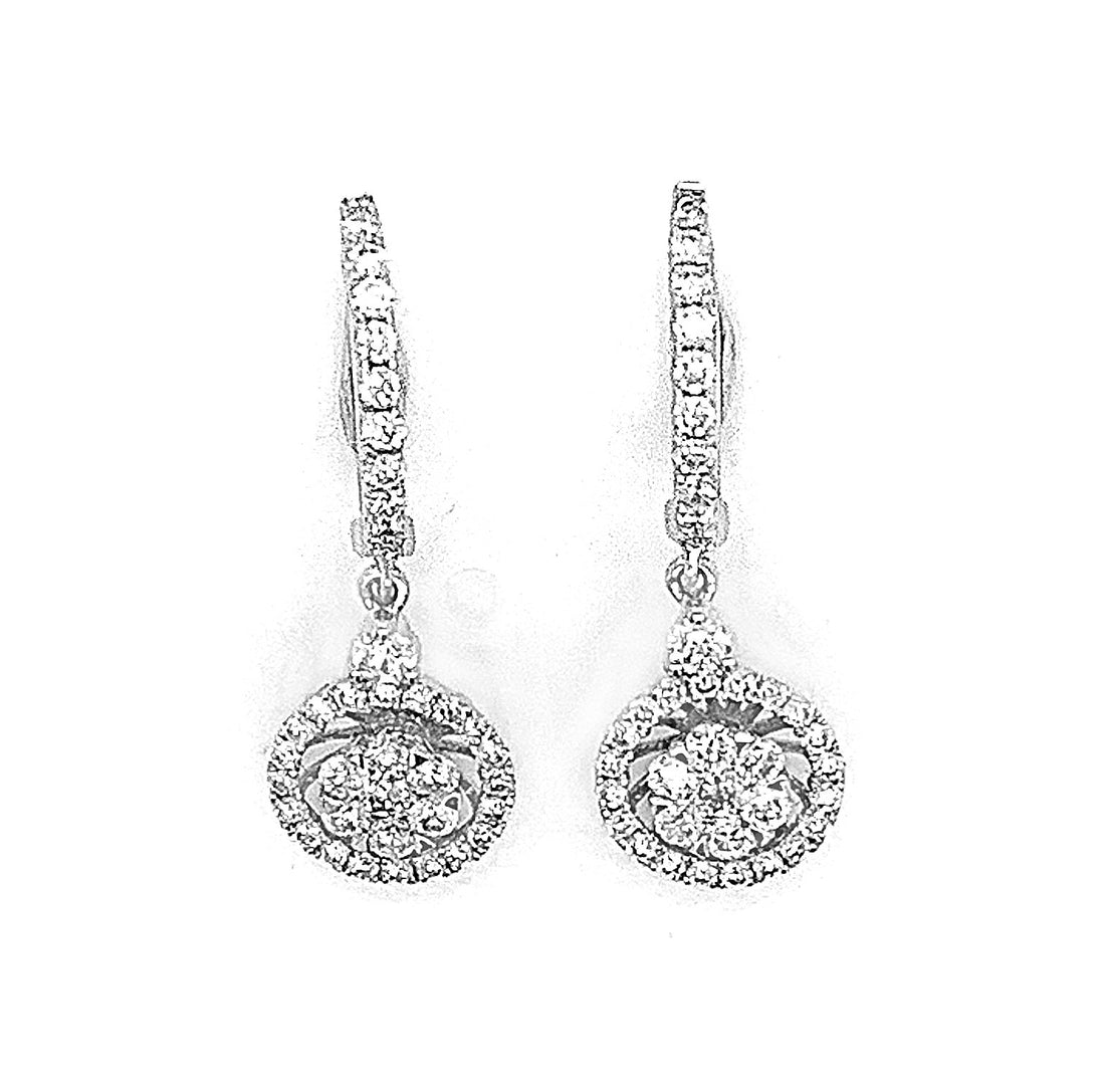 18kt White Gold Diamond Earrings
