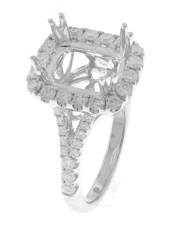18kt White Gold Diamond Halo Semi Mount