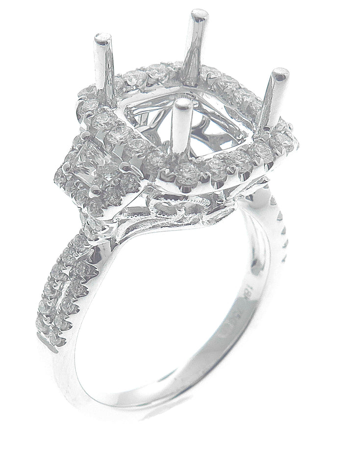18kt White Gold Diamond Semi Mount