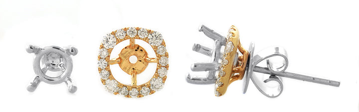 18kt White And Rose Gold Diamond Earrings Jacket