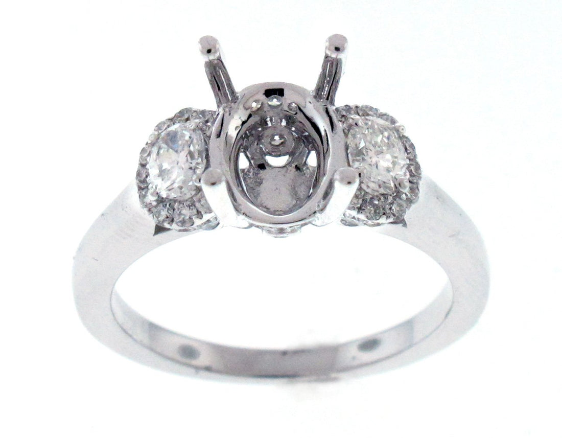 18kt White Gold Diamond Semi Mount