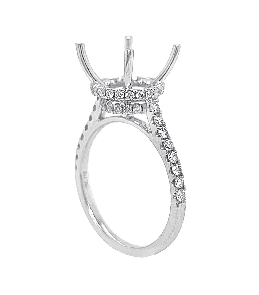 18kt White Gold Diamond Semi Mount