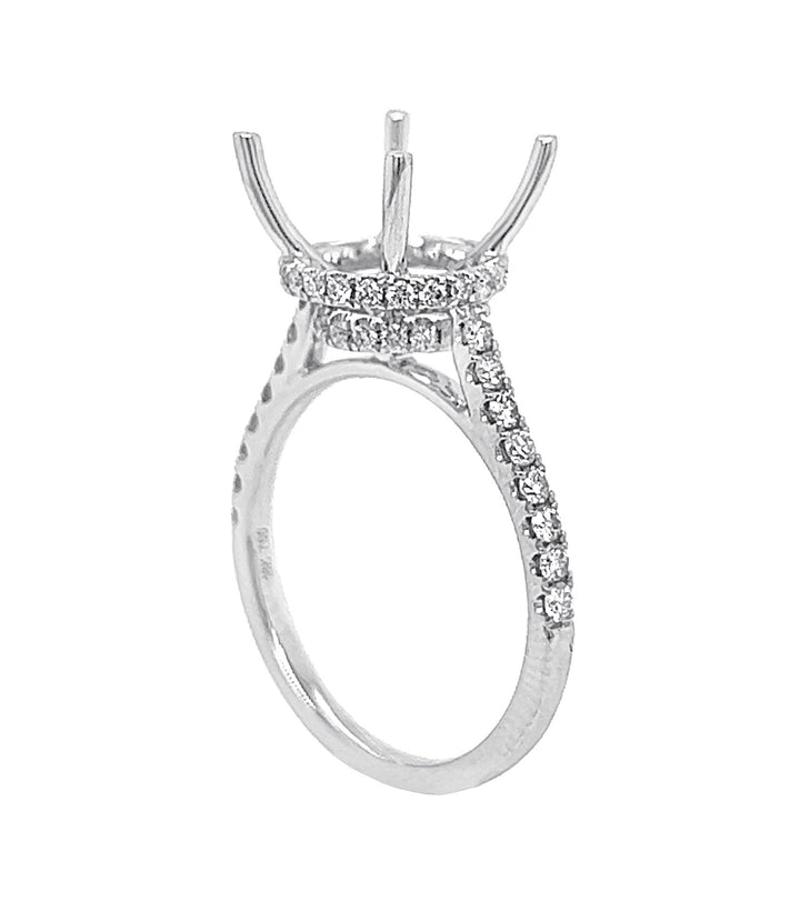 18kt White Gold Diamond Semi Mount