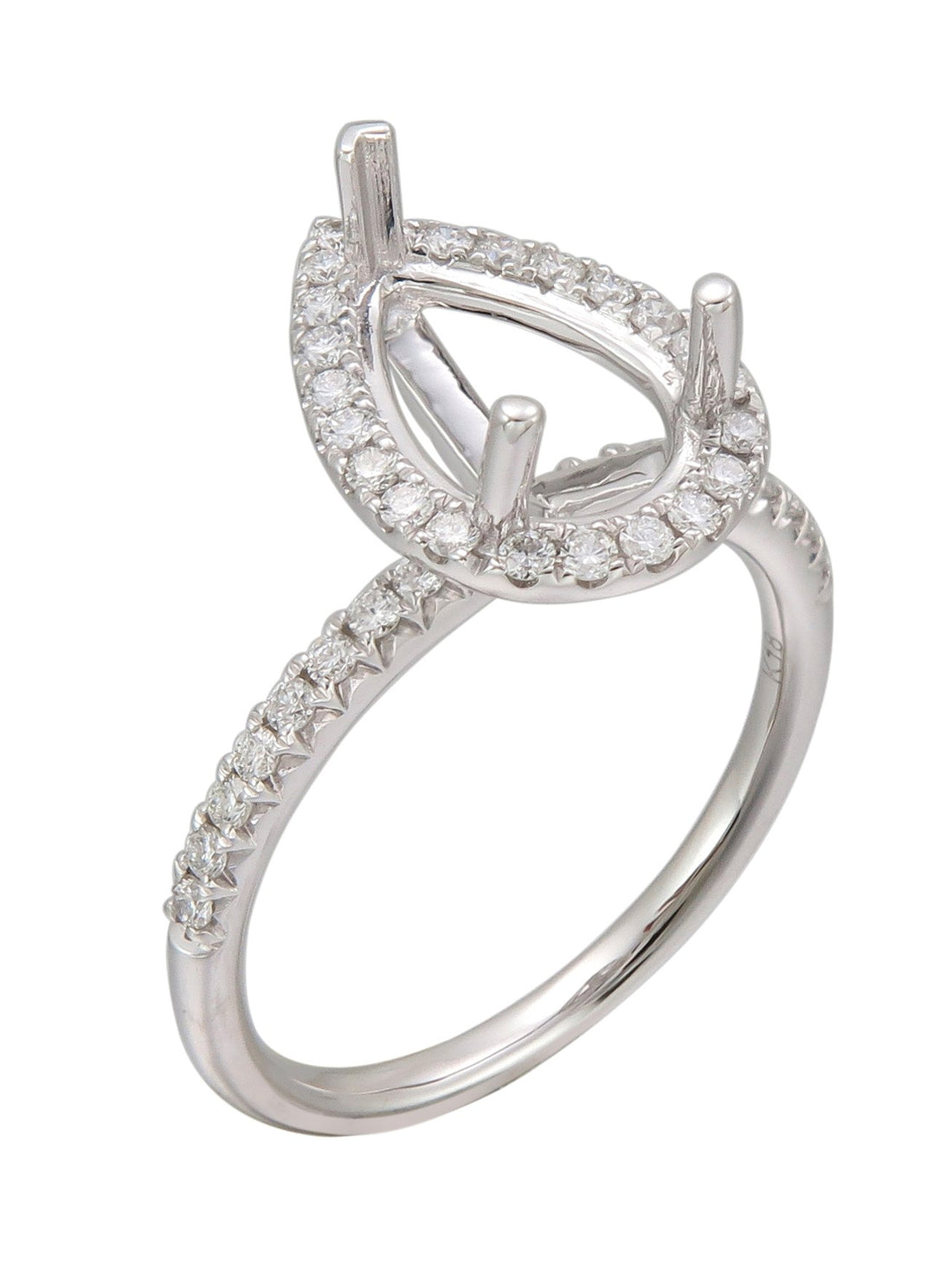 18kt White Gold Diamond Semi-mount
