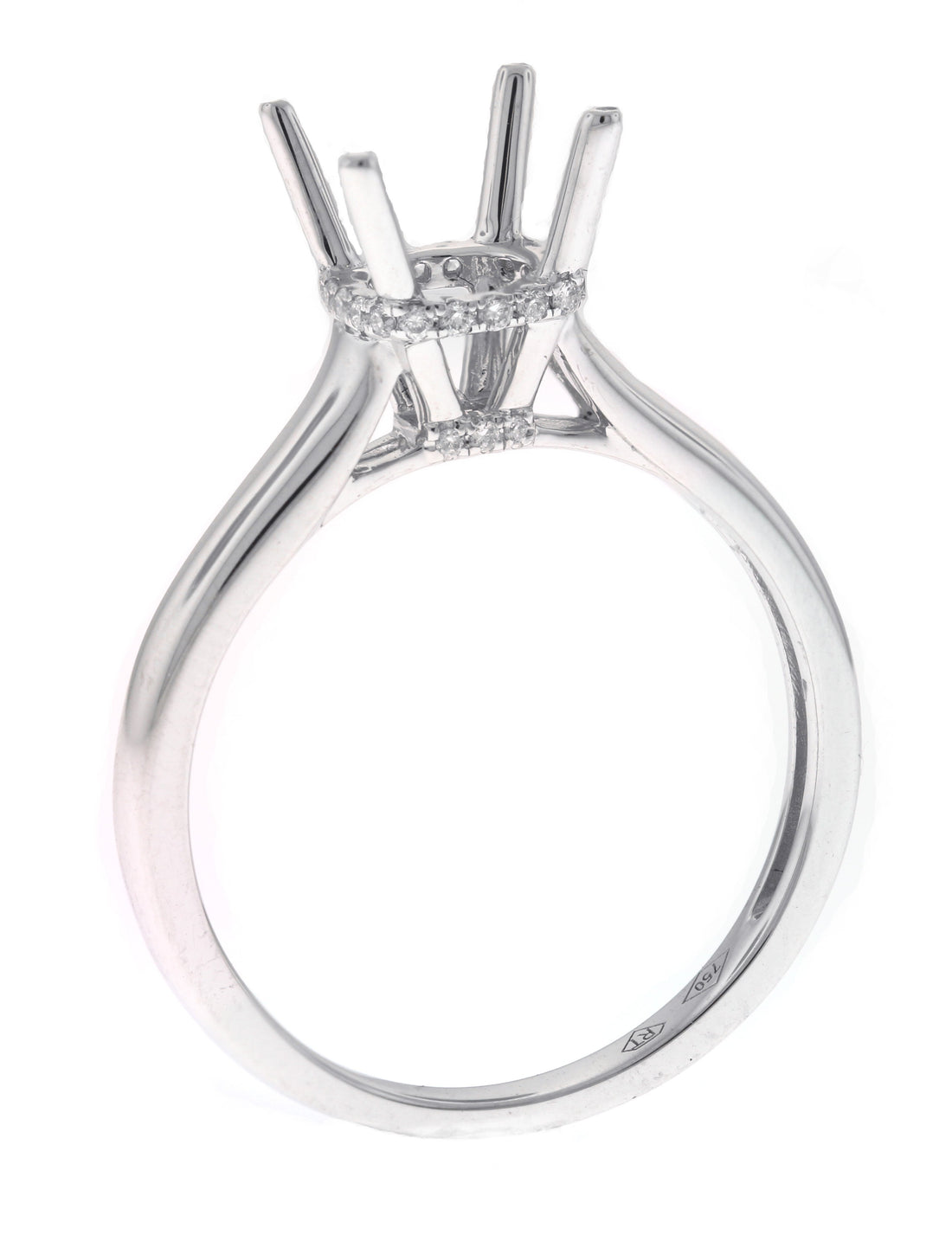 18kt White Gold Diamond Semi Mount