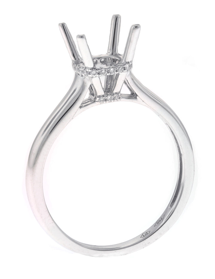 18kt White Gold Diamond Semi Mount