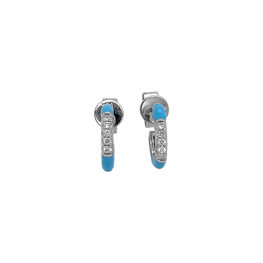 18kt White Gold Diamond Huggie Earrings