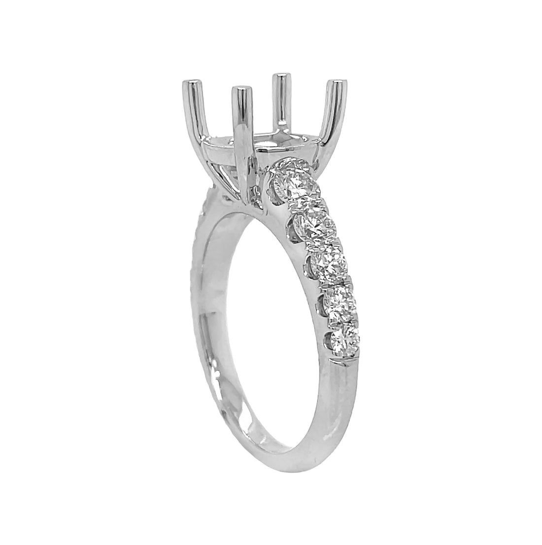 18kt White Gold Diamond Semi Mount