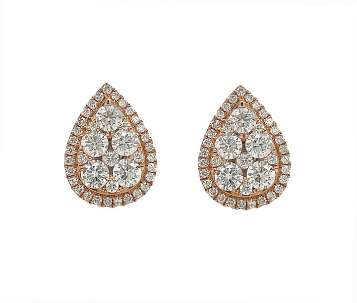 18kt Rose Gold Diamond Studs