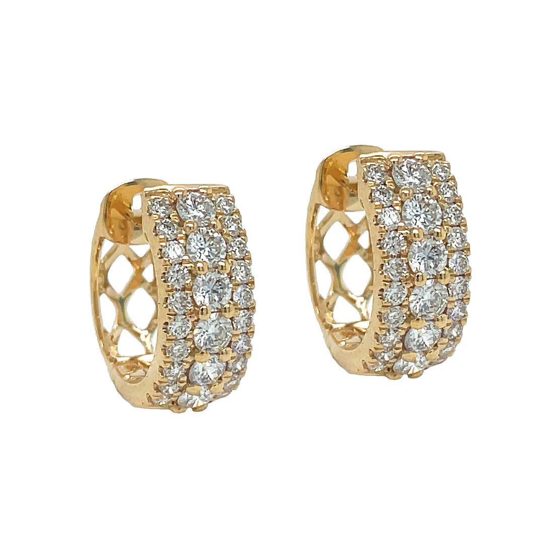 18kt Yellow Gold Diamond Huggie Earrings