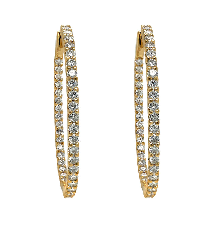 18kt Yellow Gold Diamond Hoops