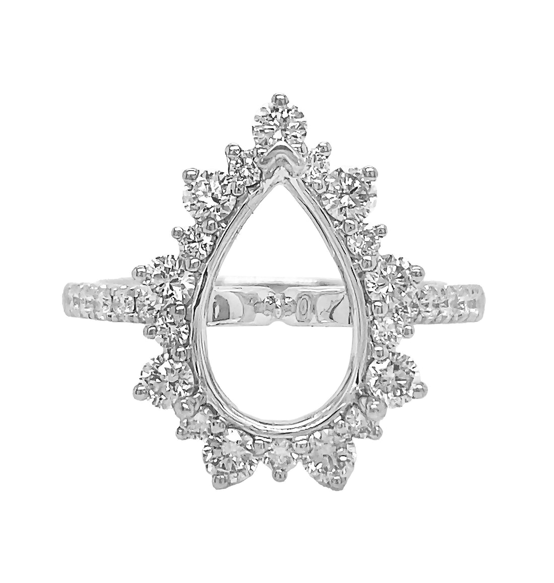 18kt White Gold Diamond Semi Mount