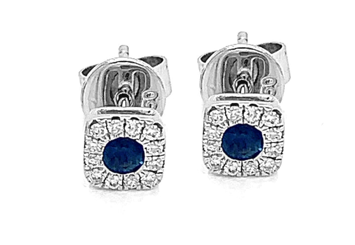 18kt White Gold Diamond and Sapphire Earrings