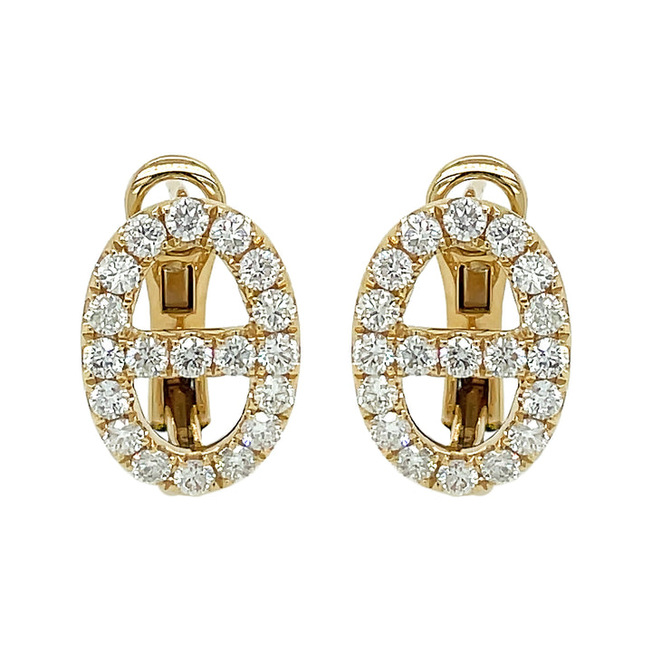 18kt Yellow Gold Diamond Earrings