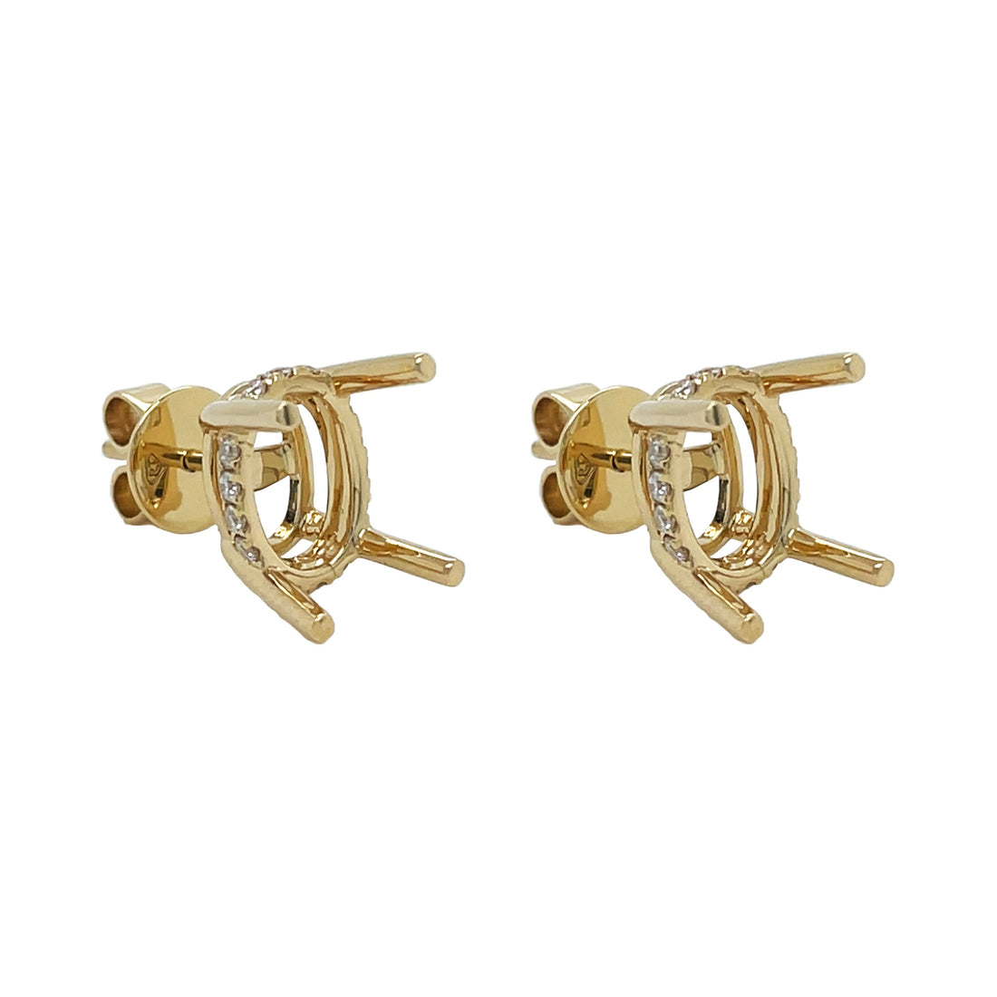 18kt Yellow Gold Diamond Earring Mounting