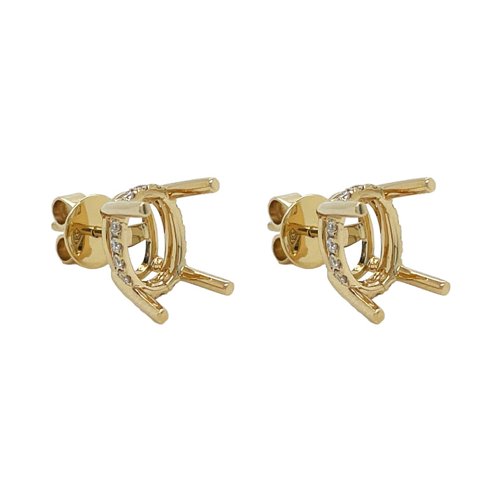 18kt Yellow Gold Diamond Earring Mounting