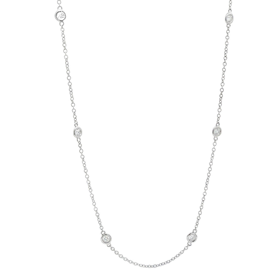 18kt White Gold Diamonds-By-The-Inch Necklace