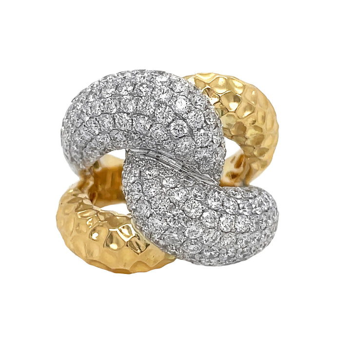 18kt Yellow and White Gold Diamond Link Ring