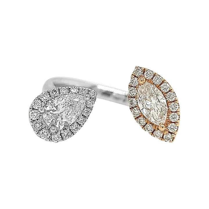 18kt Rose And White Gold Diamond Ring