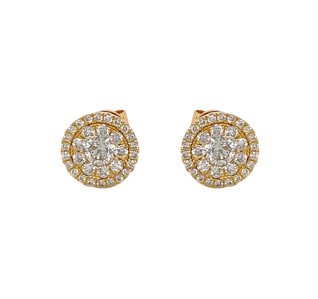 18kt Yellow Gold Diamond Earrings