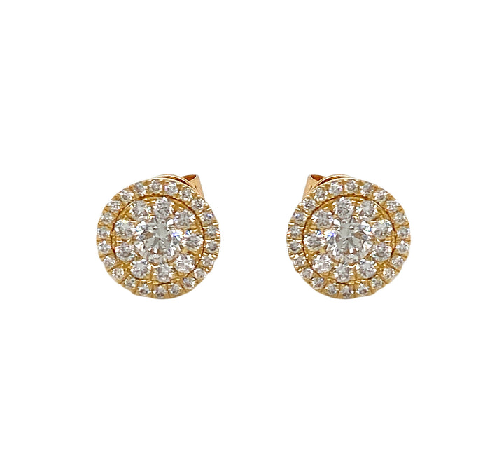 18kt Yellow Gold Diamond Earrings