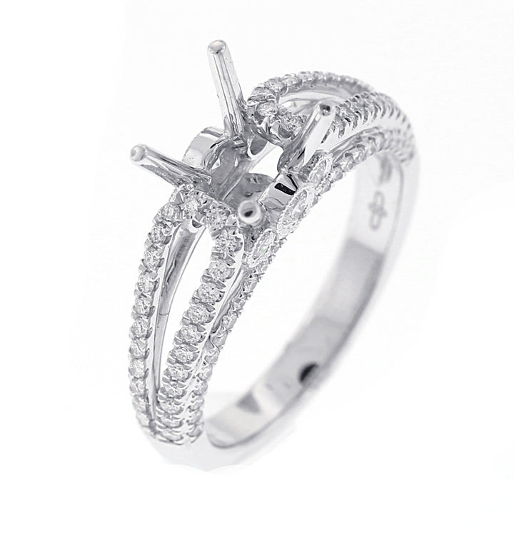 18kt White Gold Diamond Semi Mount