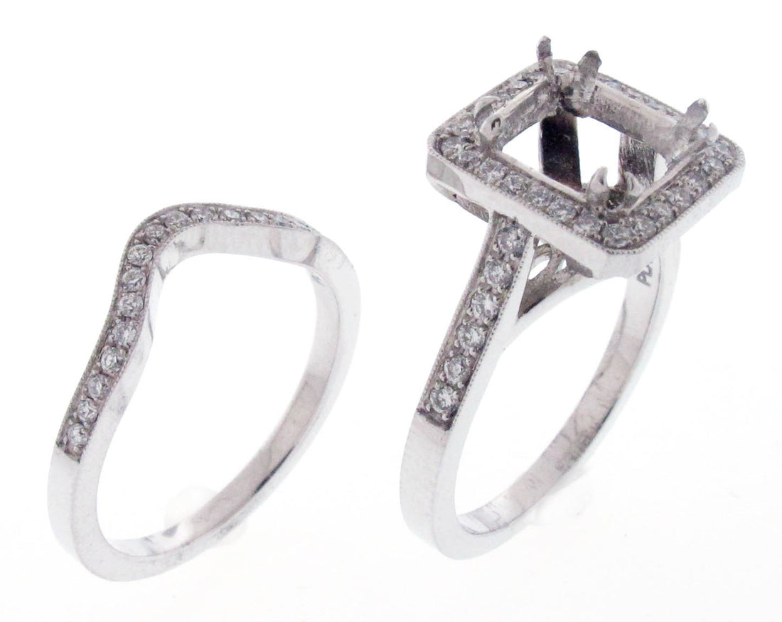 Platinum Diamond Halo Semi Mount