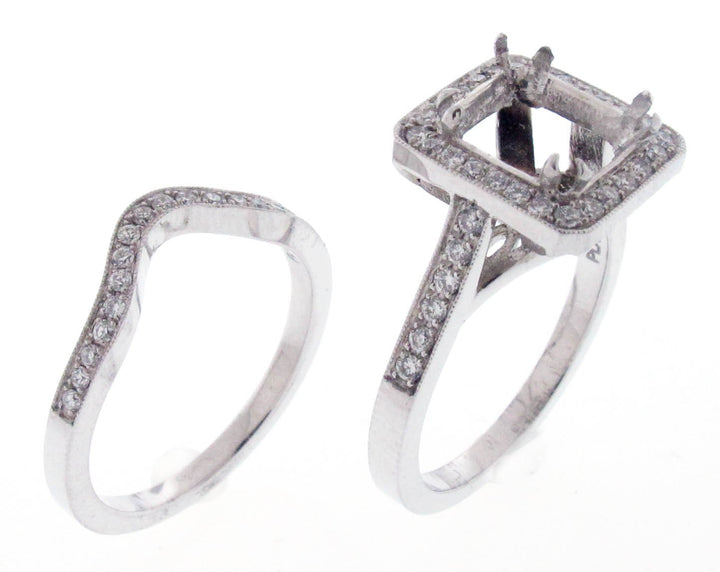 Platinum Diamond Halo Semi Mount