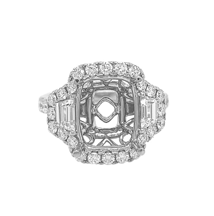18kt White Gold Diamond Semi Mount