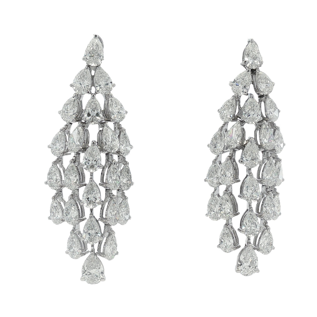 14kt White Gold Lab Diamond Dangling Earrings