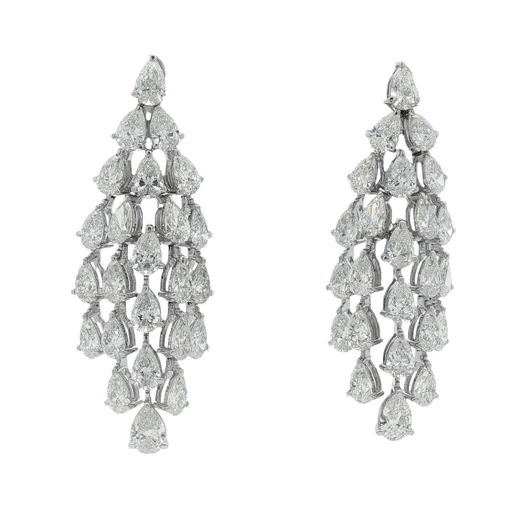 14kt White Gold Lab Diamond Dangling Earrings