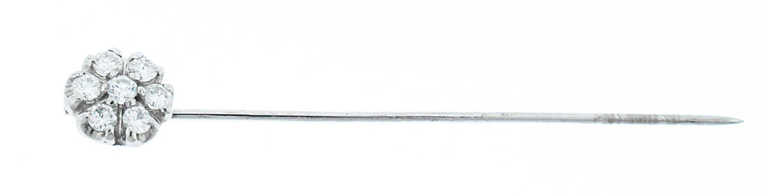14kt White Gold Diamond Pin