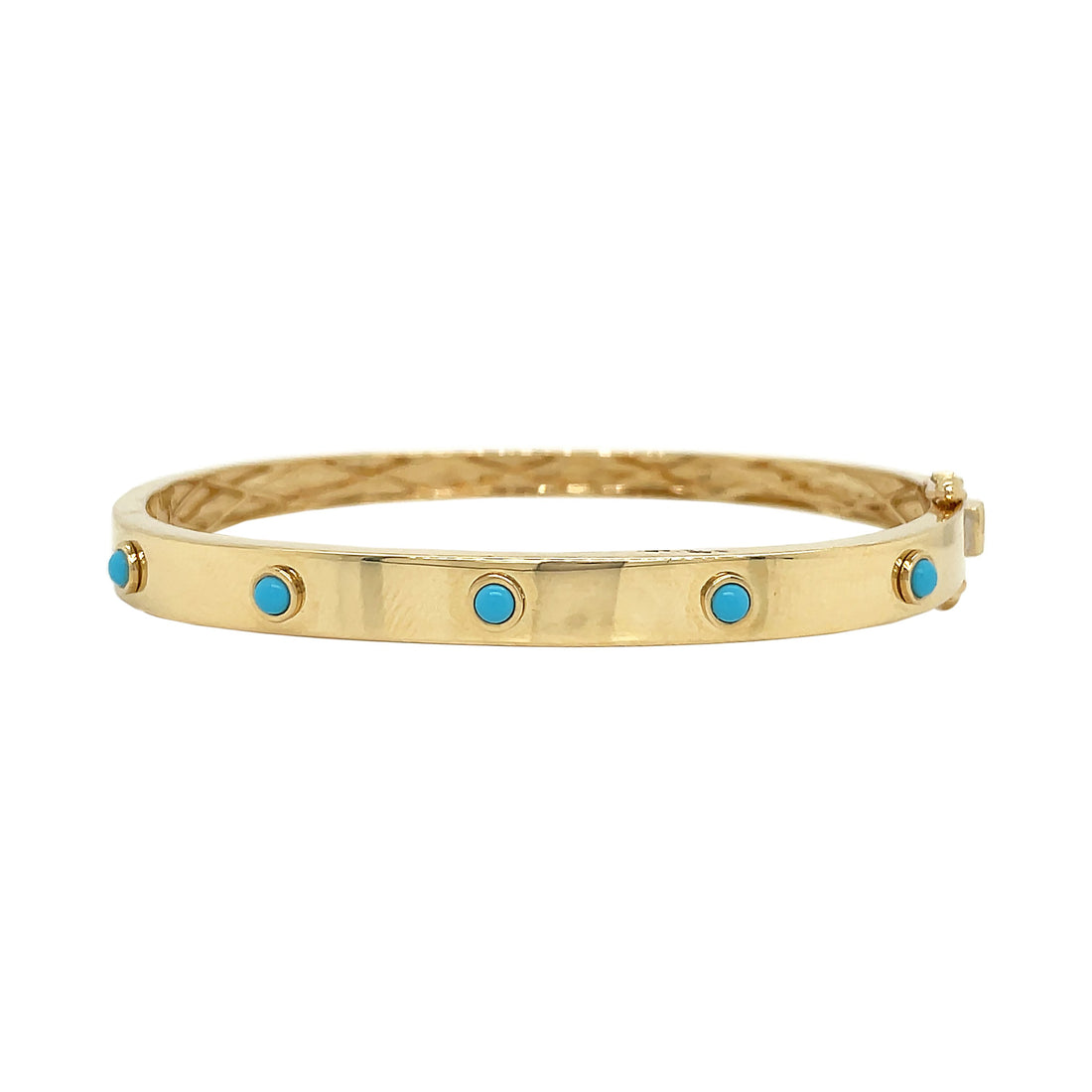 14kt Yellow Gold Turquoise Bangle