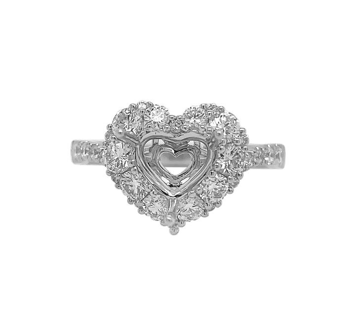 18kt White Gold Diamond Semi Mount