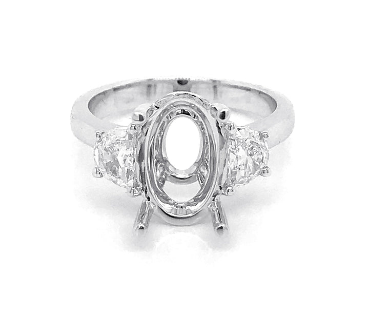 18kt White Gold Diamond Semi Mount