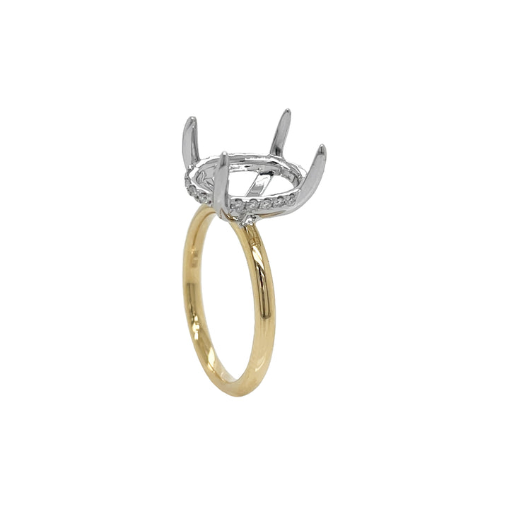 18kt Yellow and White Gold Diamond Semi-mount