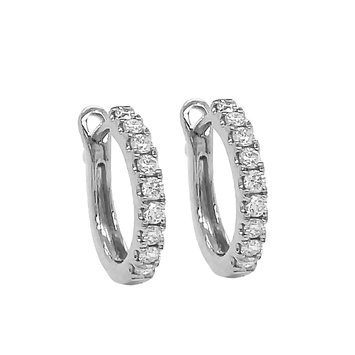 18kt White Gold Diamond Huggie Earrings