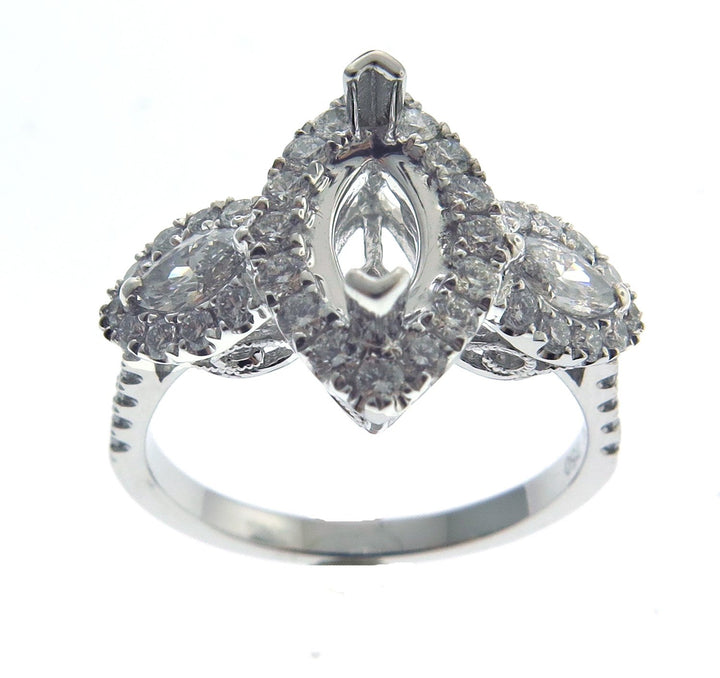 18kt White Gold Diamond Halo Semi Mount