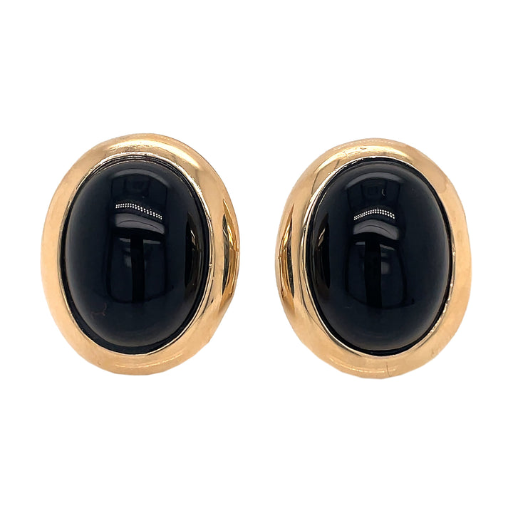 14k yellow gold Onyx Earring