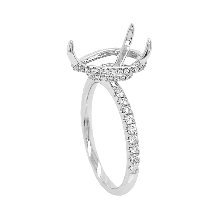 18kt White Gold Diamond Semi Mount