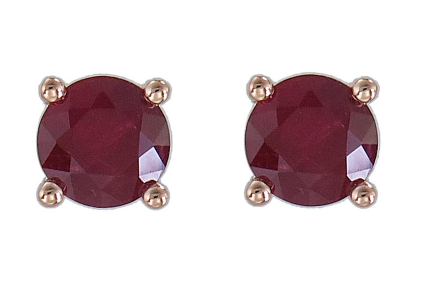 18kt Rose Gold Ruby Earrings.