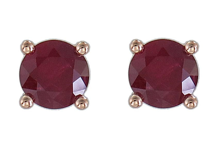 18kt Rose Gold Ruby Earrings.