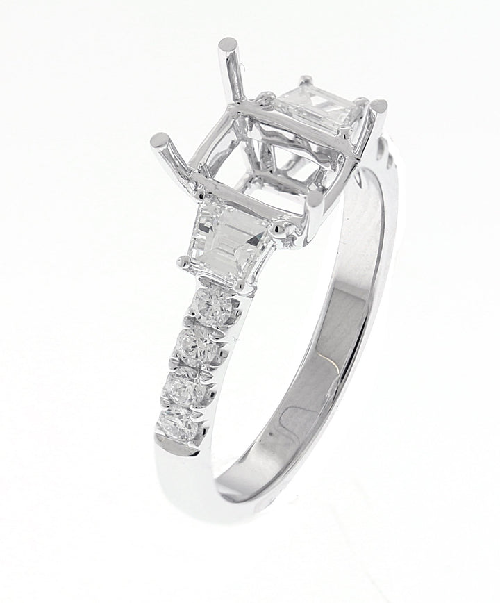 18kt White Gold Diamond Semi Mount