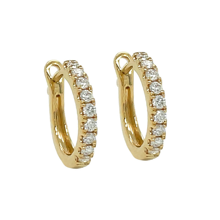 18kt Yellow Gold Diamond Huggie Earrings