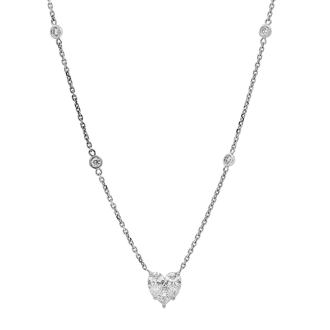 14kt White Gold Lab Diamonds-By-The-Inch Necklace