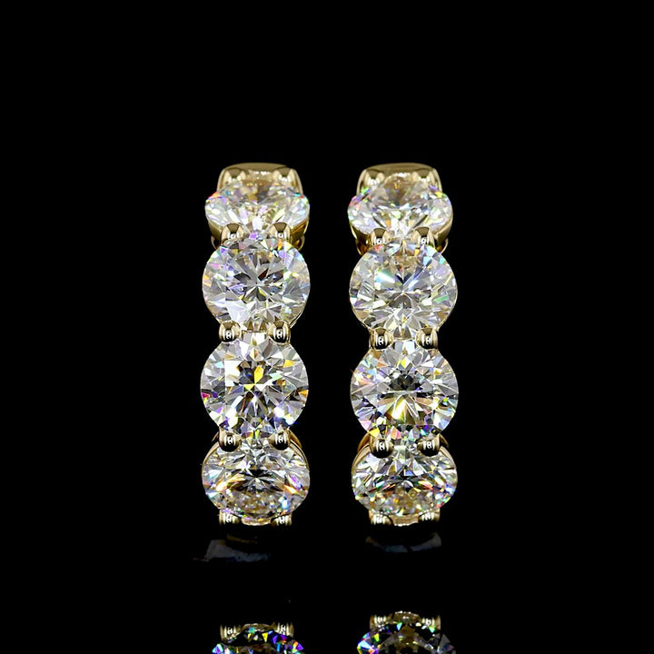 18kt Yellow Gold Diamond Huggie Earring