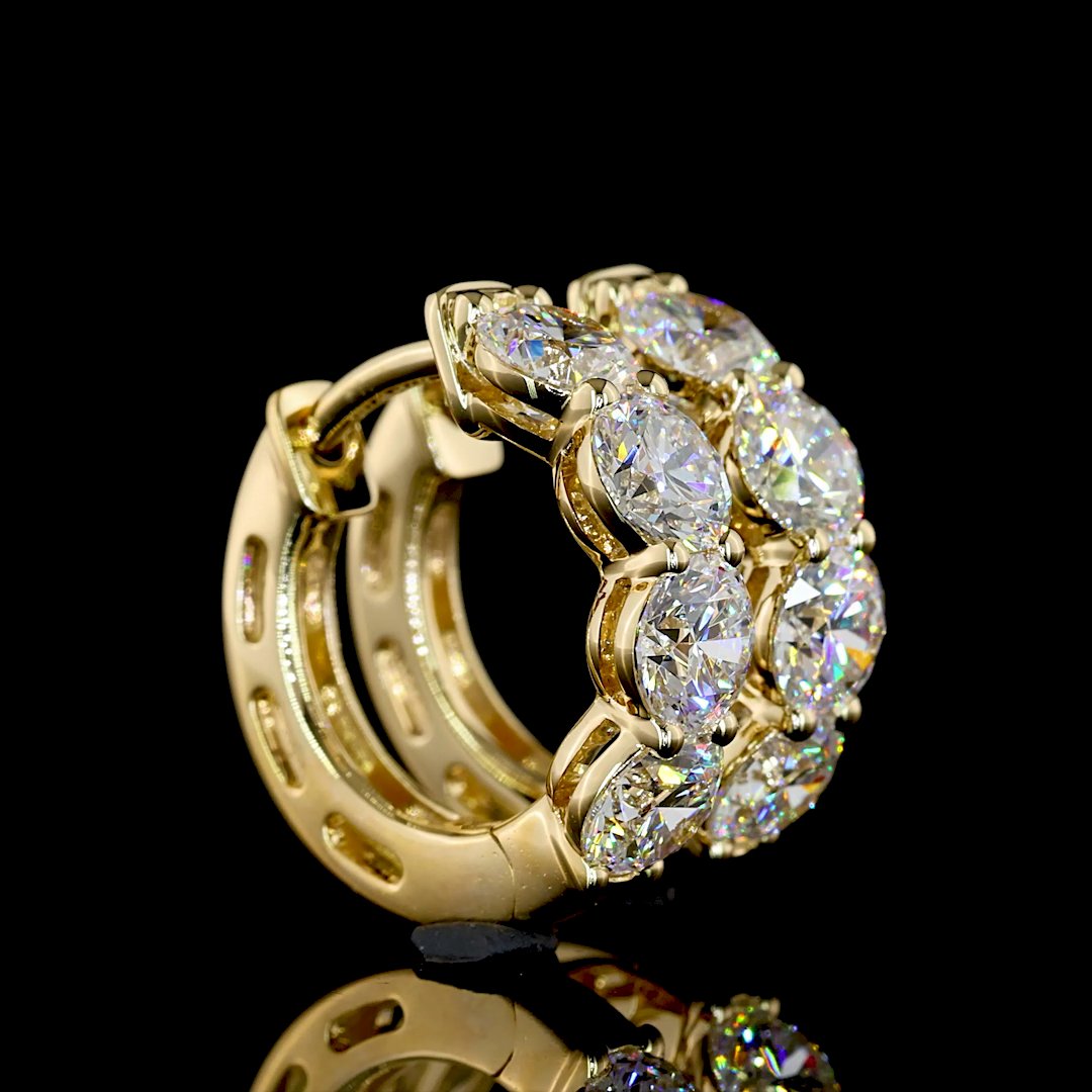 18kt Yellow Gold Diamond Huggie Earring